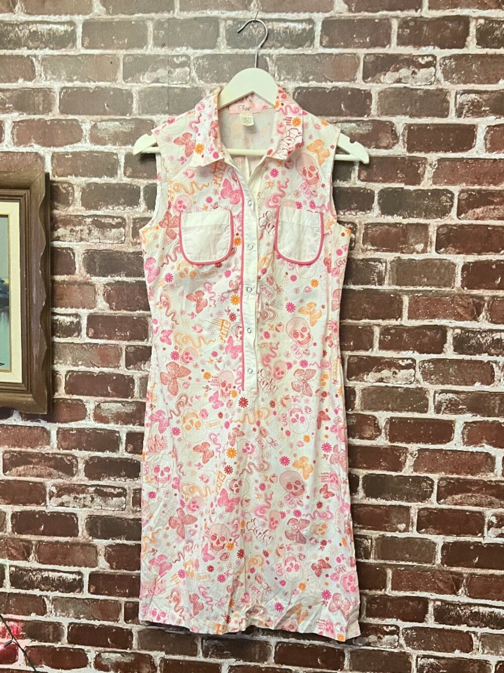Fine™ Y2K Tattoo Print Snap Front Dress